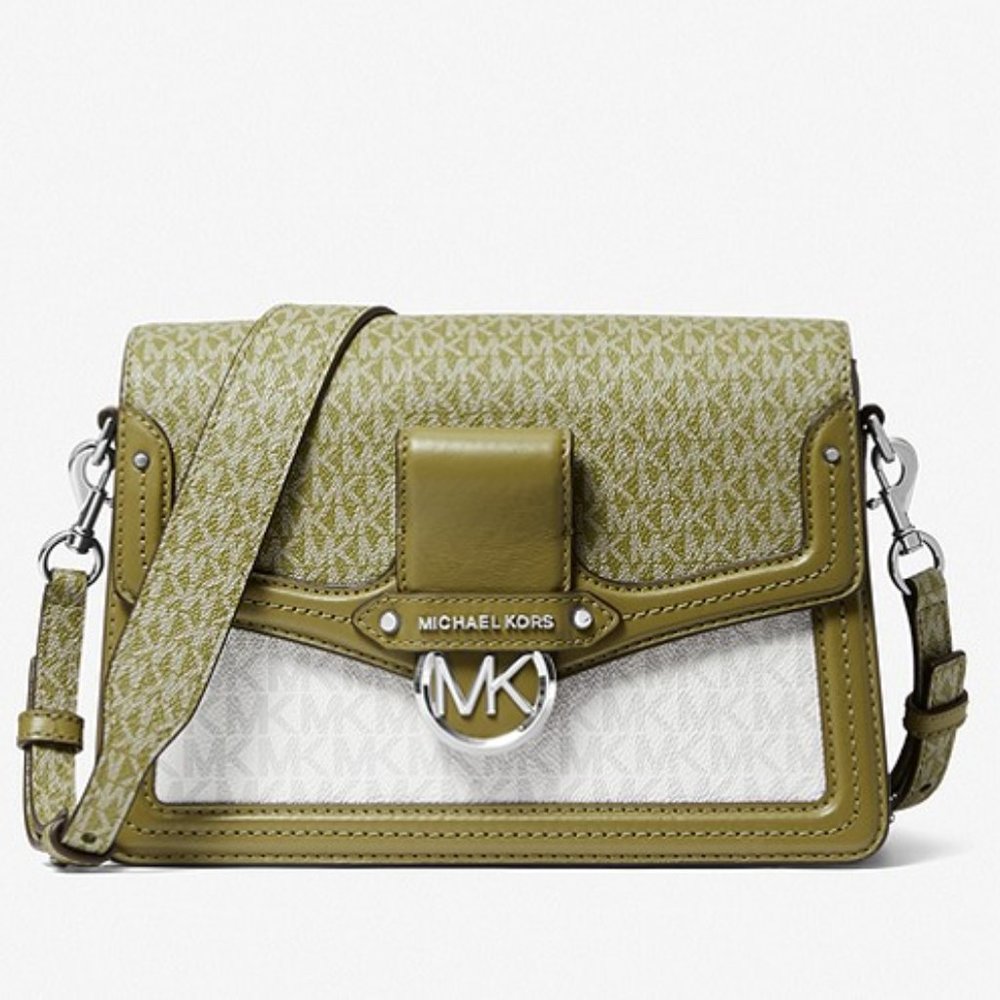 Jessie Medium Two-Tone Logo Shoulder Bag